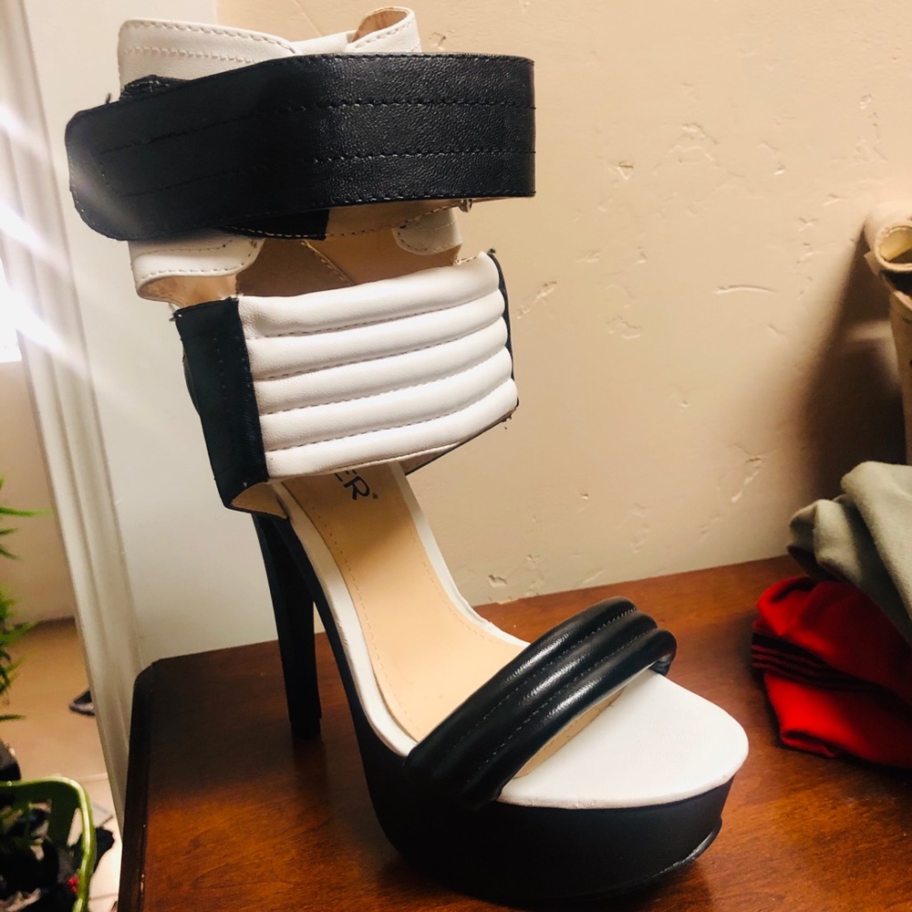 Sexy black and white heels